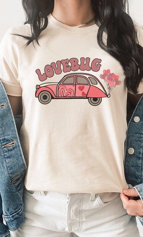 Heart Balloon LoveBug Valentines Day Graphic Tee