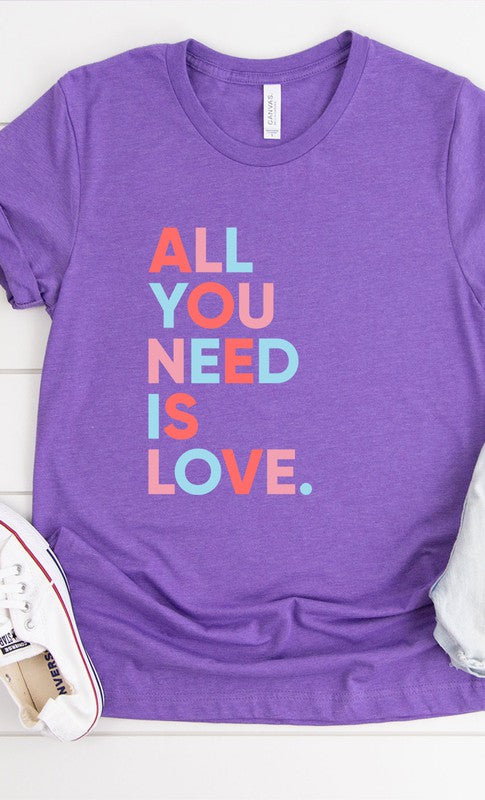 All You Need is Love Graphic Tee T-Shirt PLUS