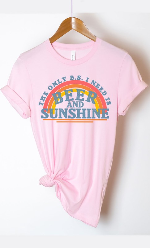 Beer and Sunshine Rainbow Graphic Tee T-Shirt PLUS