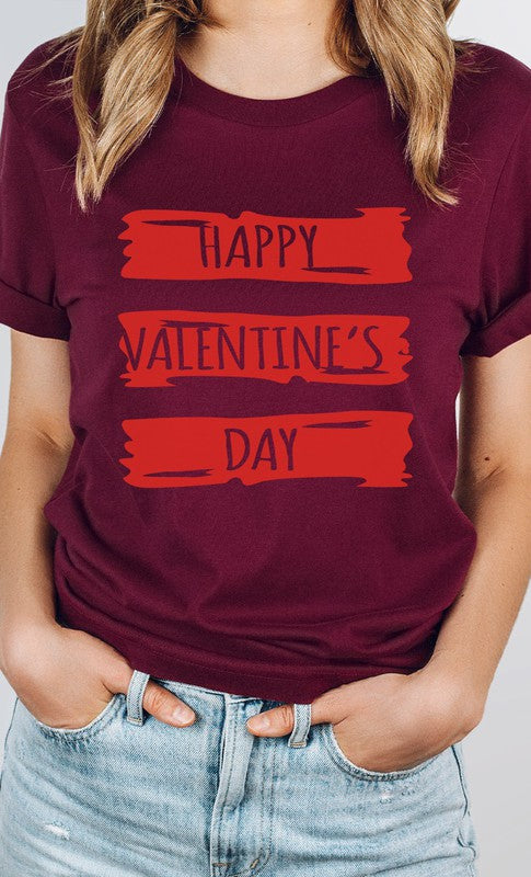 Paint Smudge Happy Valentines Day PLUS Graphic Tee T-Shirt