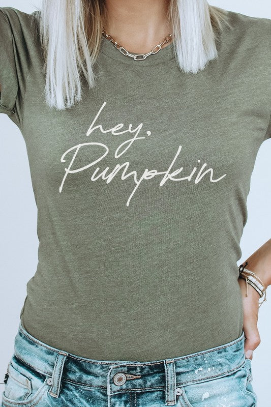 Hey Pumpkin Autumn Season PLUS SIZE Graphic Tee