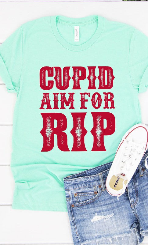 Cupid Aim For RIP Graphic Tee T-Shirt