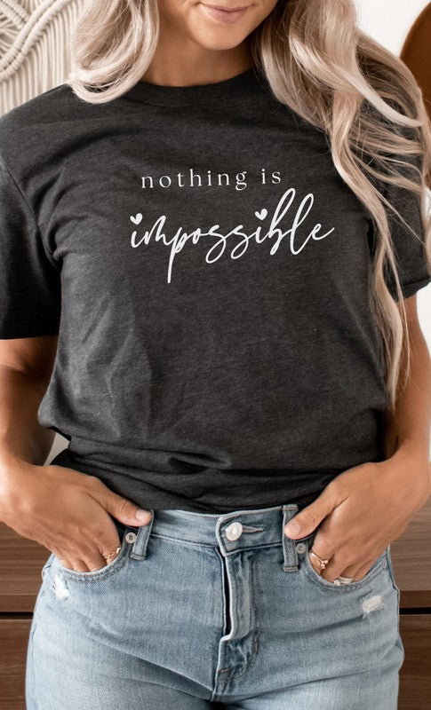 Nothing Is Impossible Heart Scribe Graphic Tee T-Shirt