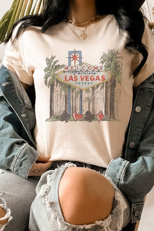 Retro Welcome To Fabulous Las Vegas Graphic Tee