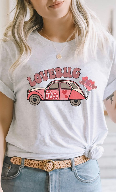 Heart Balloon LoveBug Valentines Day Graphic Tee