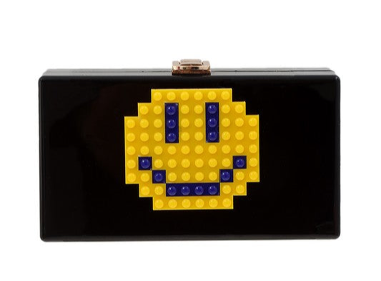 Pixelated Smiley Face Clutch Evening Bag