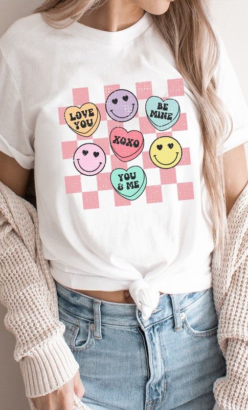 Valentines Heart Candy Checker PLUS Graphic Tee