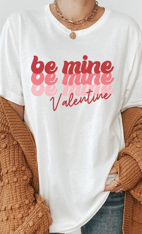 Retro Tricolor Be Mine Valentine PLUS Graphic Tee T-Shirt