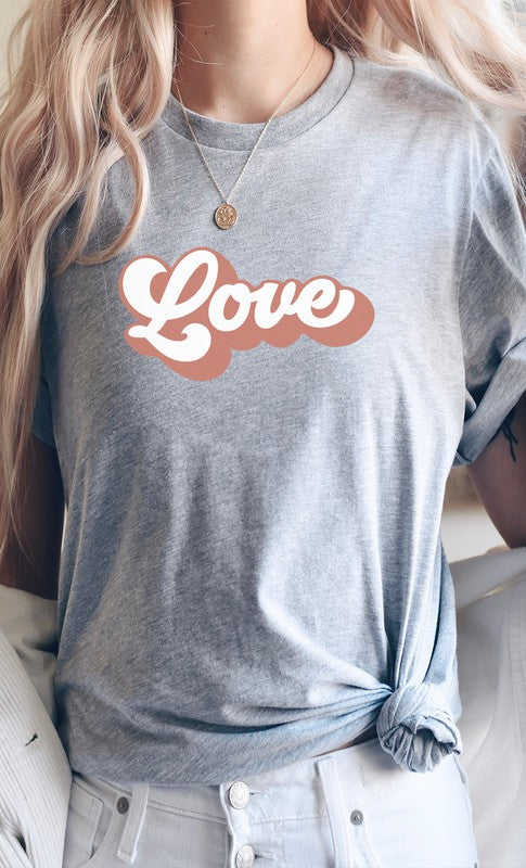 Retro Love Valentines Day Graphic Tee T-Shirt