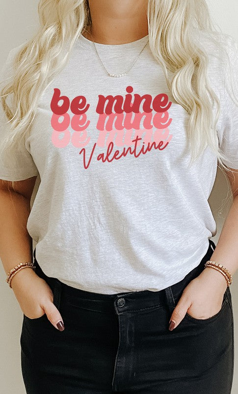 Retro Tricolor Be Mine Valentine PLUS Graphic Tee T-Shirt