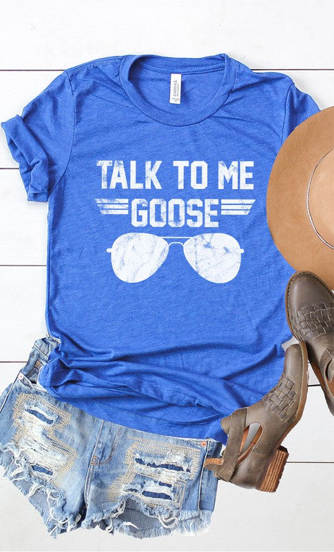 Talk to Me Goose White Ink Graphic Tee T-Shirt PLUS