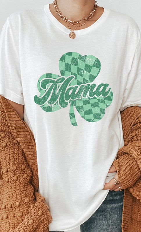 Checkered Mama Shamrock PLUS SIZE Graphic Tee