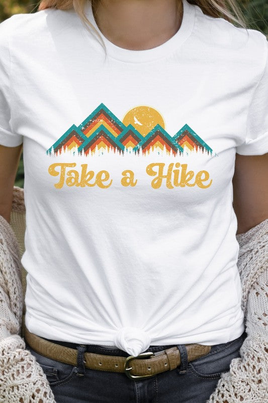 Take A Hike Forest Mountains Sunrise Graphic Tee