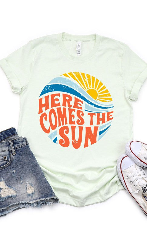 Here Comes The Sun Circle Graphic Tee T-Shirt PLUS