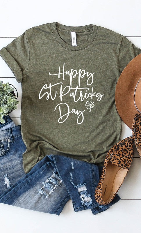 Happy St Patricks Day Graphic Tee T-Shirt PLUS