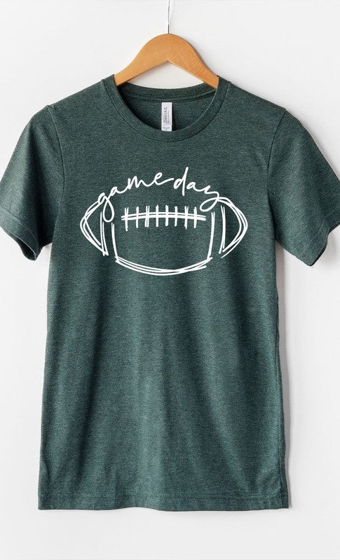 Cursive Football Game Day Graphic Tee T-Shirt PLUS