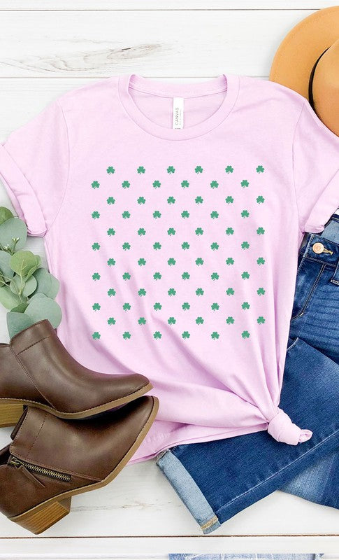 Clover Pattern Graphic Tee T-Shirt PLUS