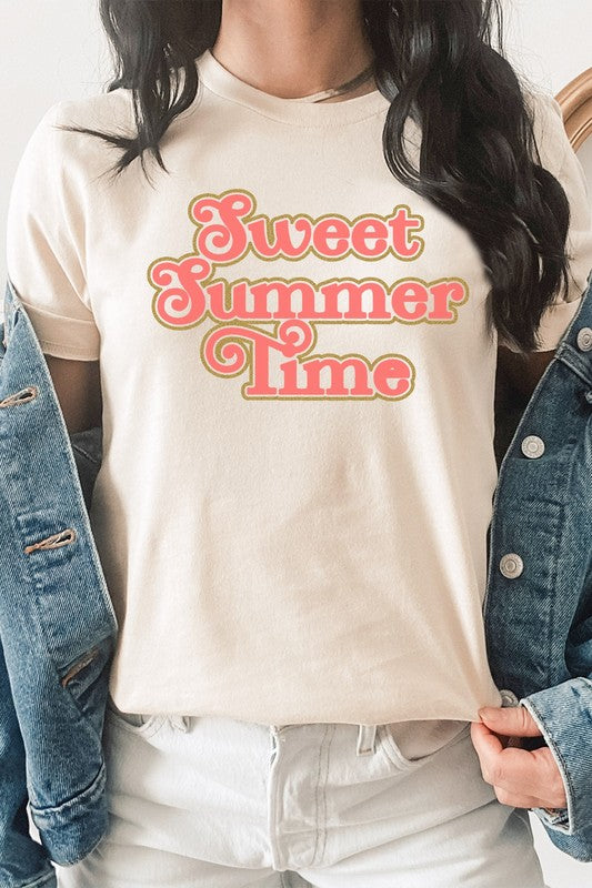 Retro Metallic Sweet Summer Time Graphic Tee T-Shirt