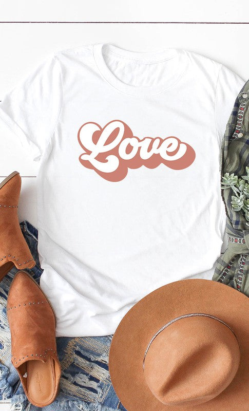 Retro love Valentines Graphic Tee T-Shirt PLUS