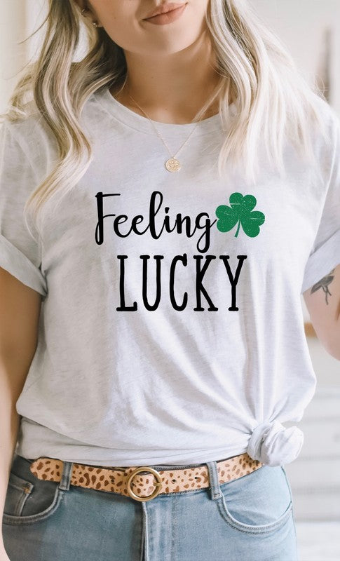 Feeling Lucky Shamrock PLUS SIZE Graphic Tee T-Shirt