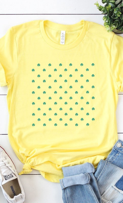 Clover Pattern Graphic Tee T-Shirt PLUS