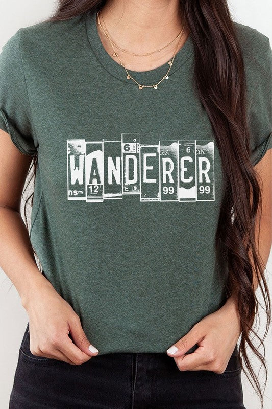 Wanderer License Plate Road Tripping Graphic Tee