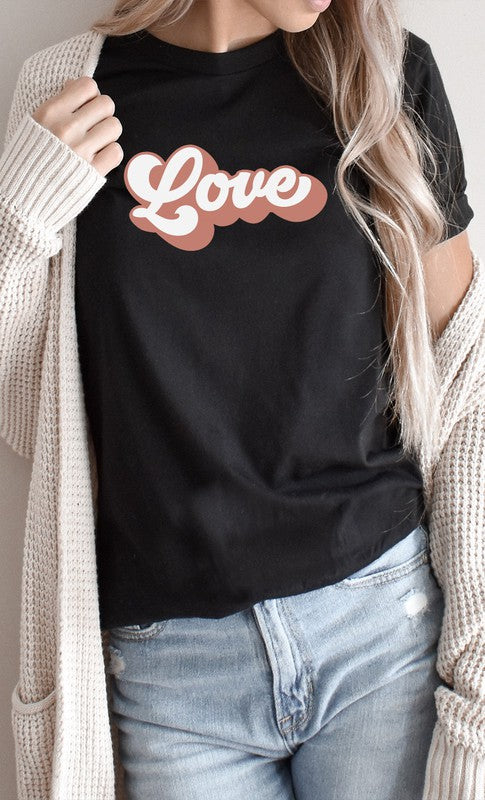 Retro Love Valentines Day Graphic Tee T-Shirt