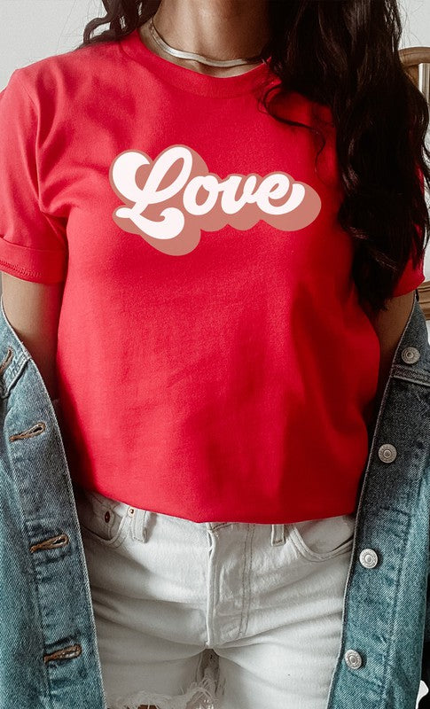 Retro Love Valentines Day PLUS SIZE Graphic Tee T-Shirt