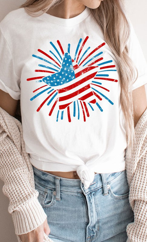 Retro Patriotic Star Graphic Tee T-Shirt