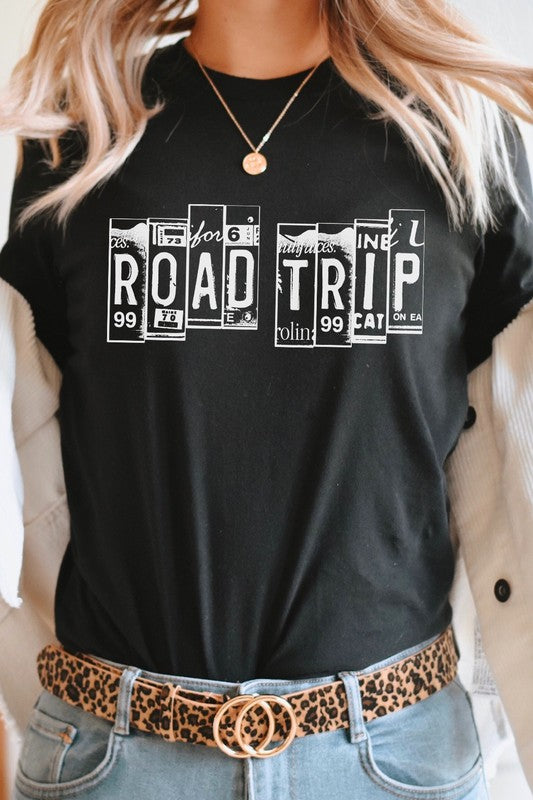 Road Trip License Plate Vacation Graphic Tee