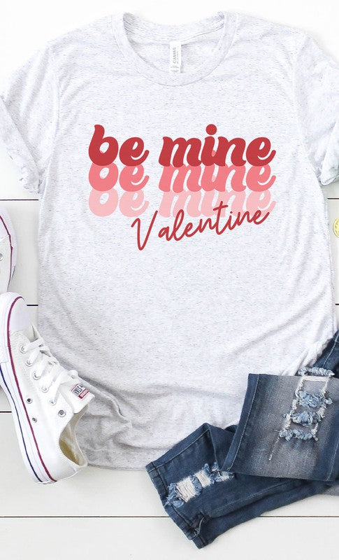 Retro Be Mine Valentine Graphic Tee T-Shirt PLUS