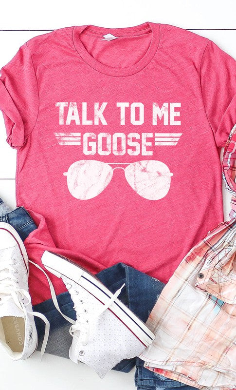 Talk to Me Goose White Ink Graphic Tee T-Shirt