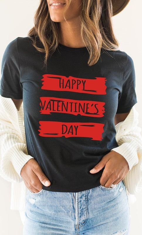 Paint Smudge Happy Valentines Day PLUS Graphic Tee T-Shirt