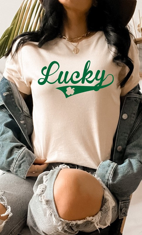 Vintage Lucky with Shamrock PLUS SIZE Graphic Tee