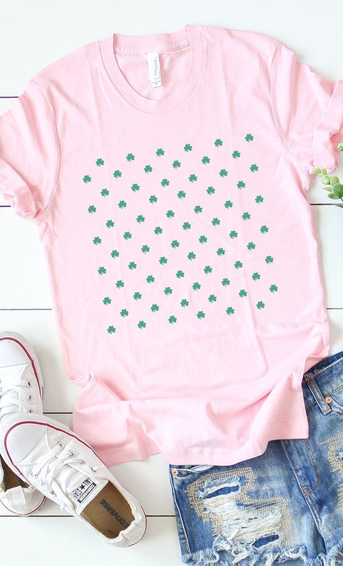 Clover Pattern Graphic Tee T-Shirt