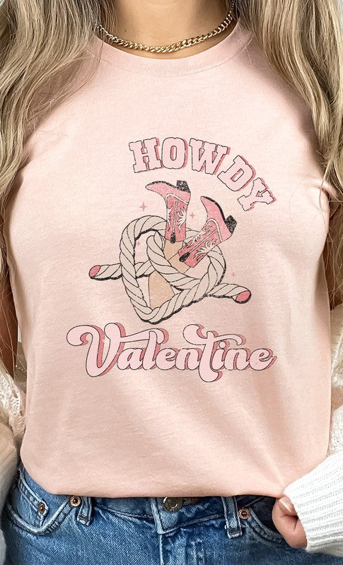 Howdy Valentine Cowboy Boots PLUS SIZE Graphic Tee T-Shirt