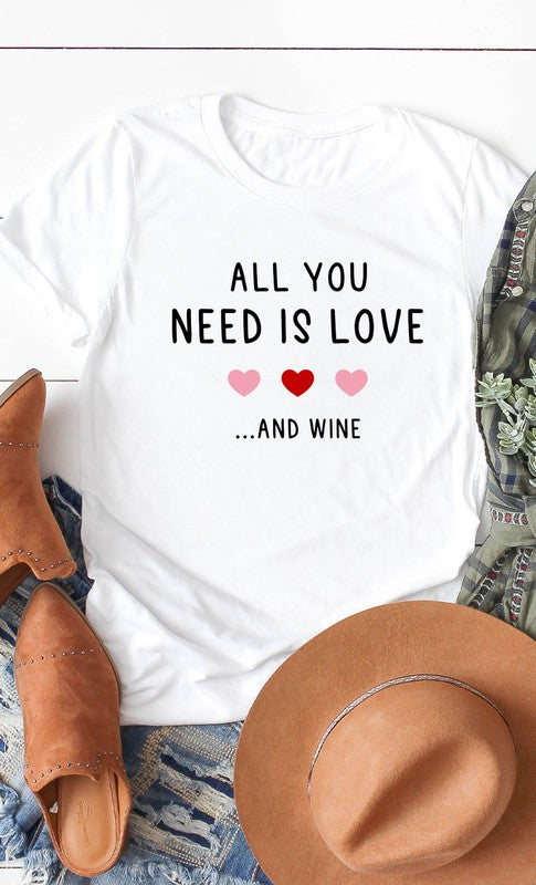 All You Need is Wine Graphic Tee T-Shirt PLUS