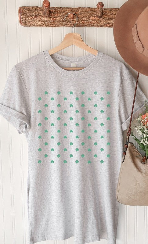 St Patricks Day Shamrock Grid Graphic Tee T-Shirt