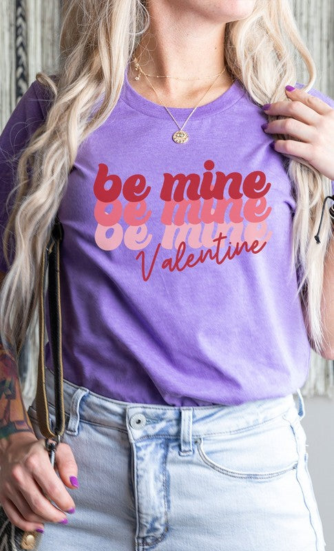 Retro Tricolor Be Mine Valentine PLUS Graphic Tee T-Shirt