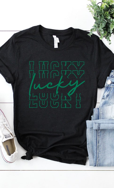 Vintage Lucky Graphic Tee T-Shirt PLUS