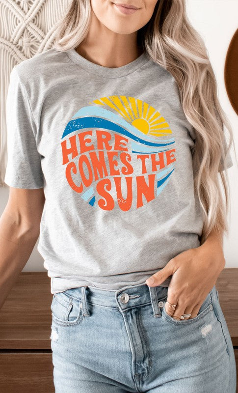 Here Comes The Sun Circle Graphic Tee T-Shirt PLUS