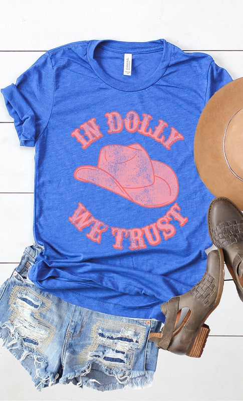 Retro In Dolly We Trust Hat Graphic Tee T-Shirt PLUS