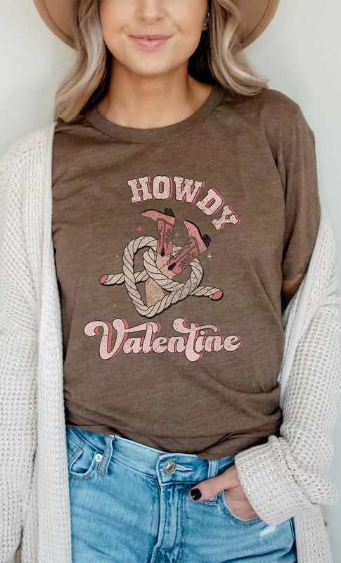 Howdy Valentine Cowboy Boots PLUS SIZE Graphic Tee T-Shirt