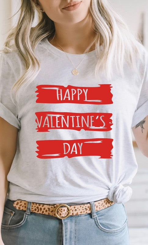 Paint Smudge Happy Valentines Day PLUS Graphic Tee T-Shirt