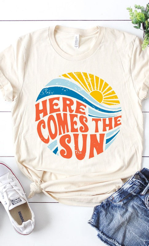 Here Comes The Sun Circle Graphic Tee T-Shirt PLUS