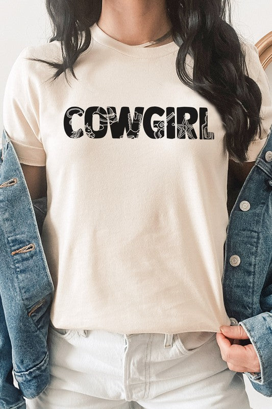 Cowgirl Horse Boots Sheriff Badge Graphic Tee