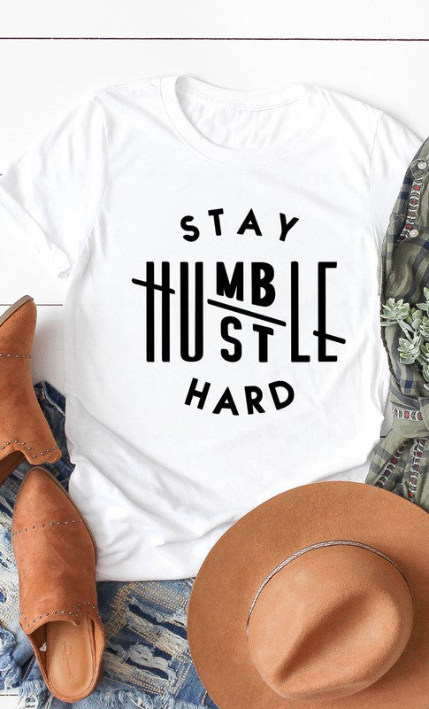 Stay Humble Hustle Hard Graphic Tee T-Shirt PLUS