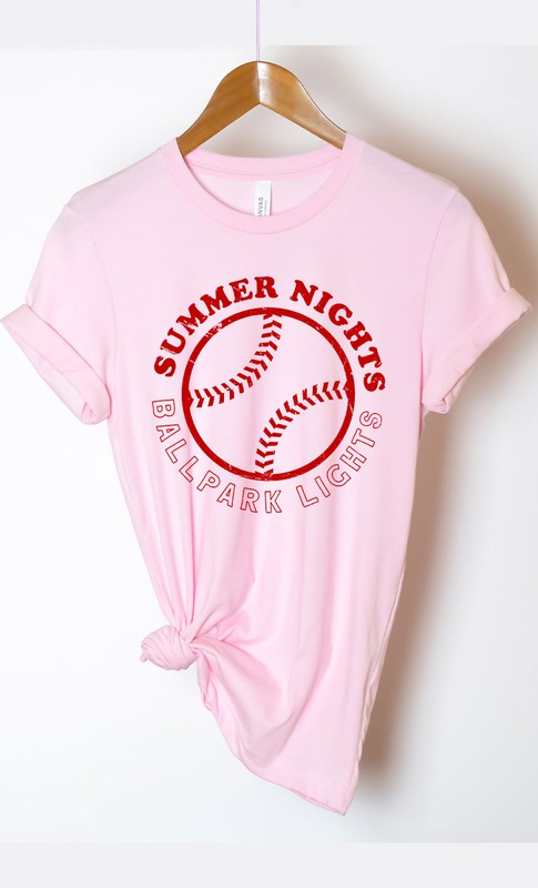 Summer Nights and Ballpark Lights Baseball Graphic T-Shirt