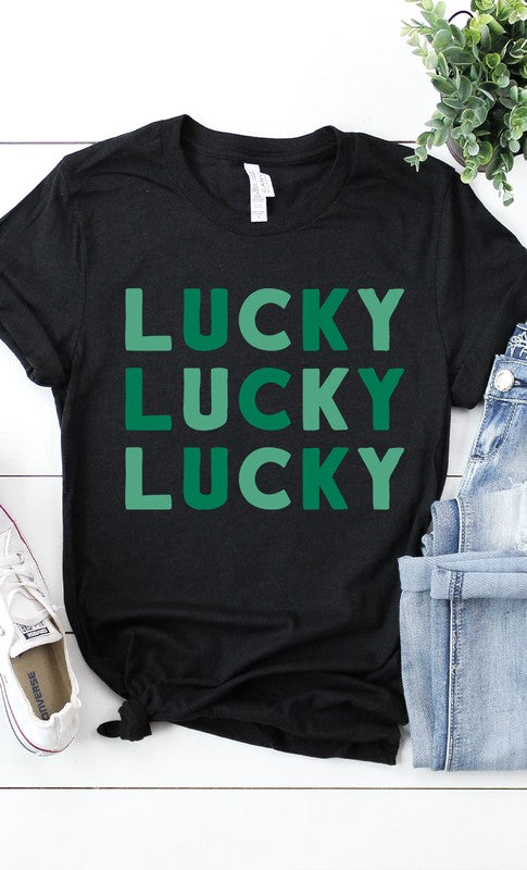 Retro Lucky Grid Graphic Tee T-Shirt