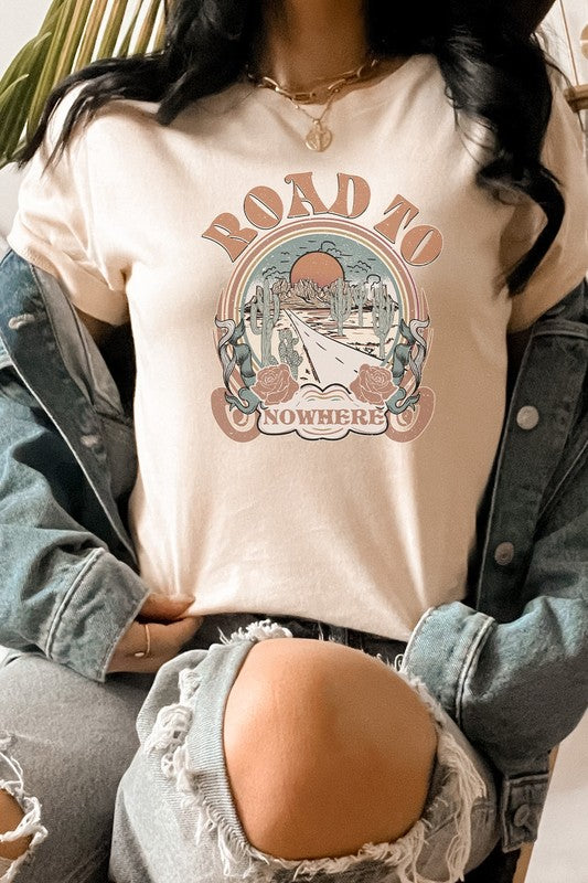 Road To Nowhere Desert Trip Cactus Sun Graphic Tee